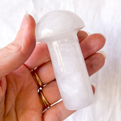 Clear quartz Crystal mushroom shaped statue polished stone Large
