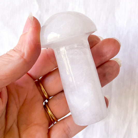 Clear quartz Crystal mushroom shaped statue polished stone Large