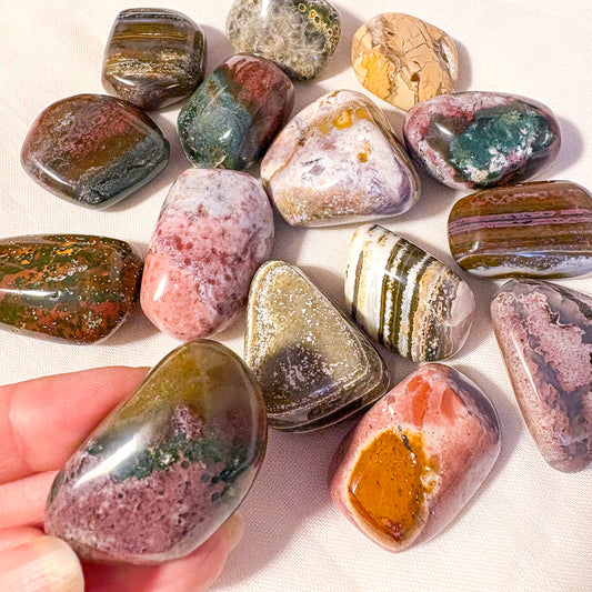 Ocean jasper crystal tumble stone large