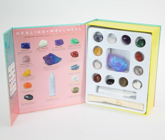 Boxed crystal healing set
