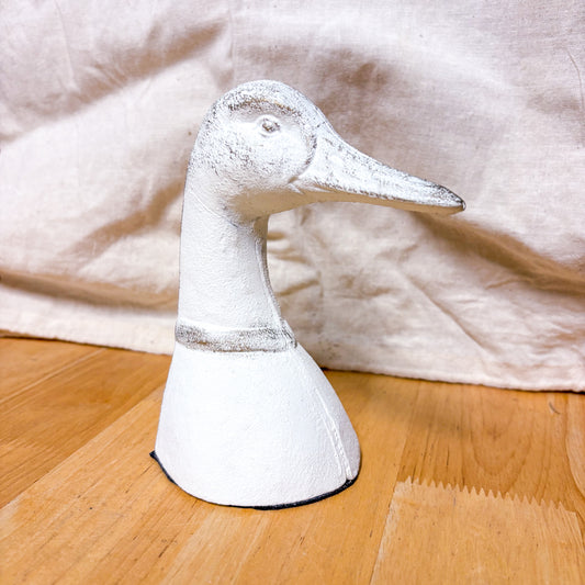 Duck statue painted metal bookend - single or pair