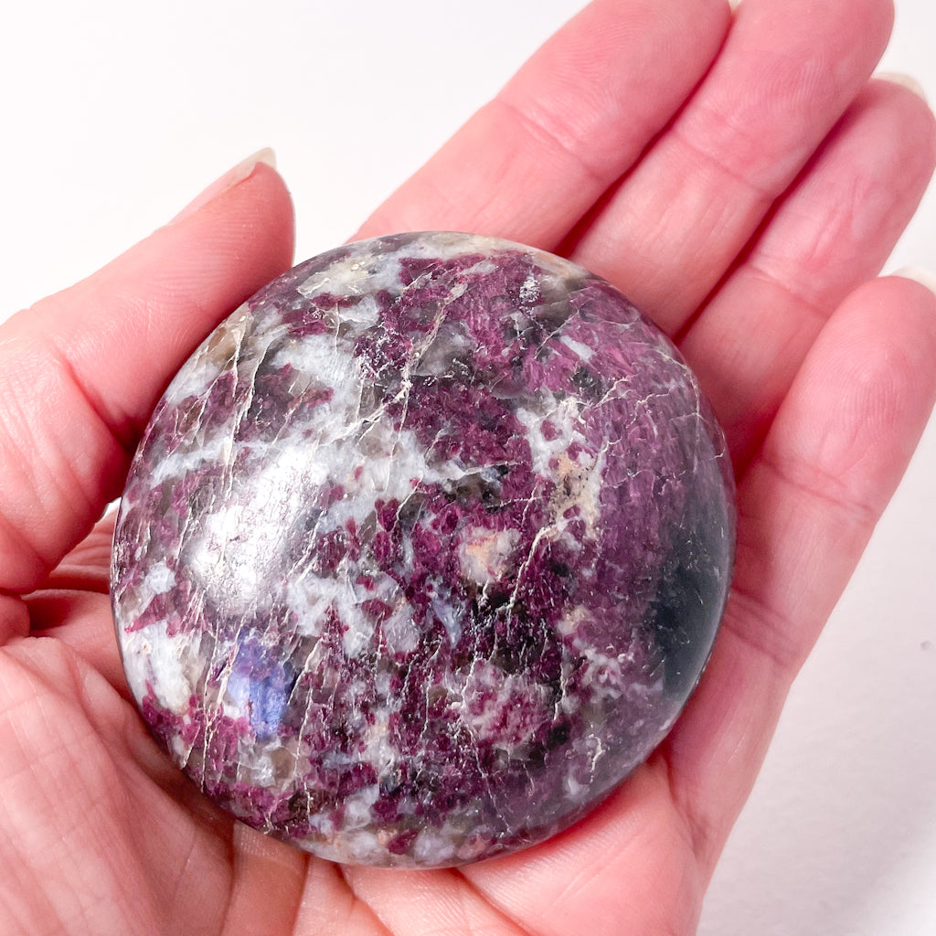 Pink Tourmaline crystal palm stone