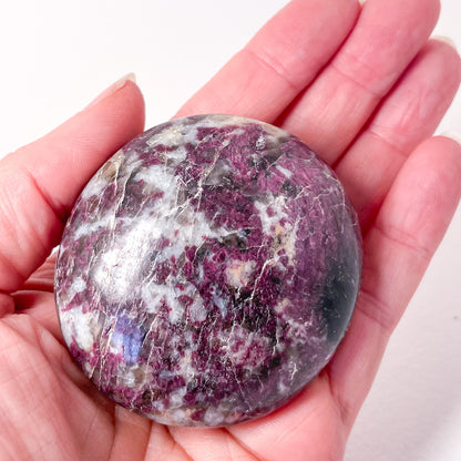 Pink Tourmaline crystal palm stone