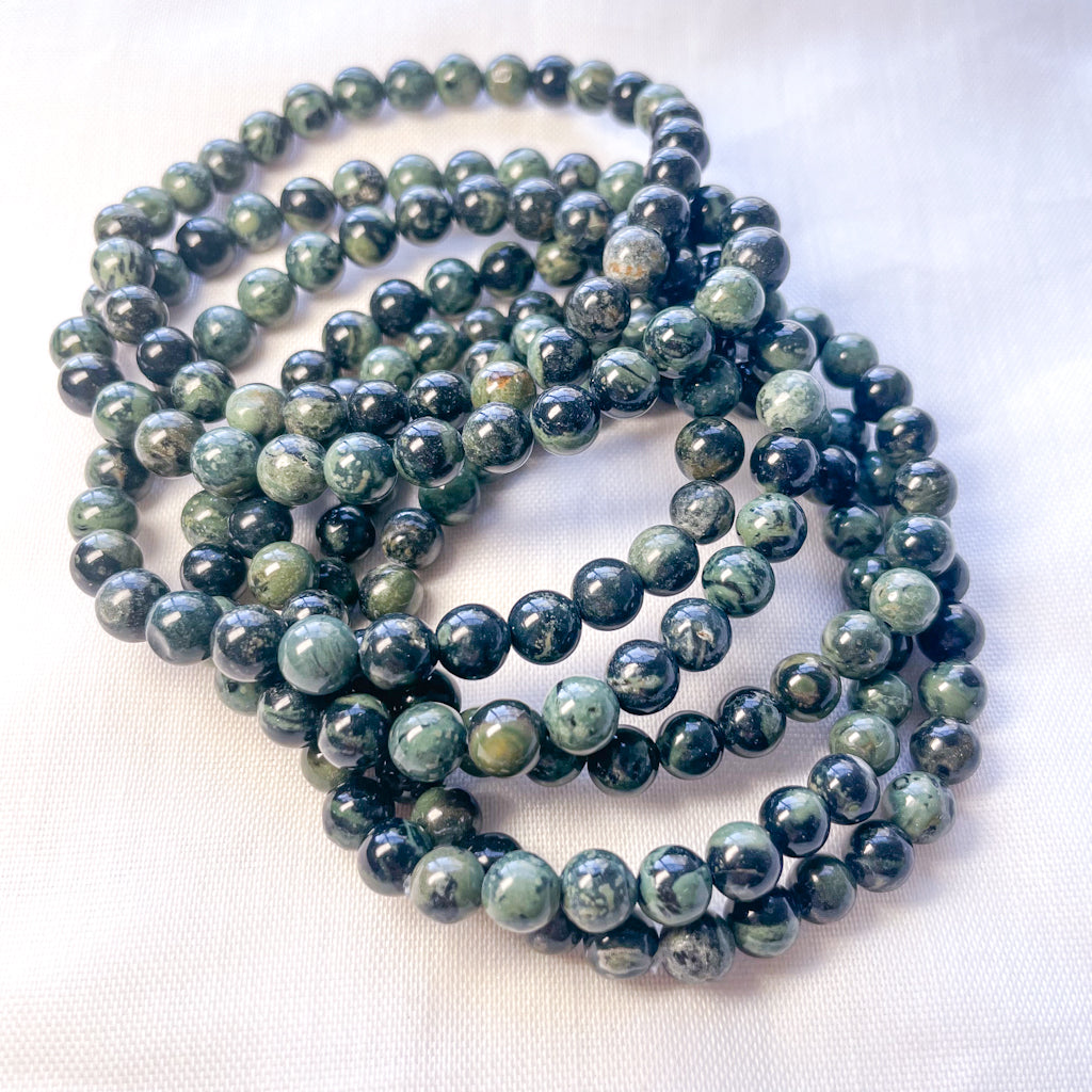 Kambaba jasper crystal bead stone bracelet