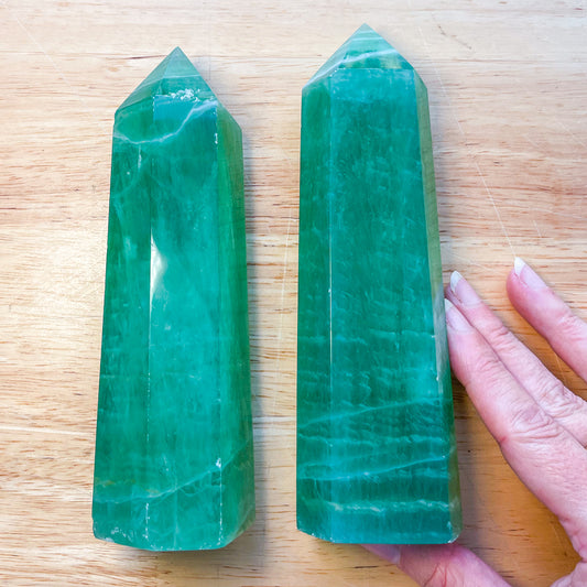 Green fluorite crystal generator tower L