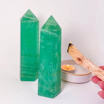 Green fluorite crystal generator tower L