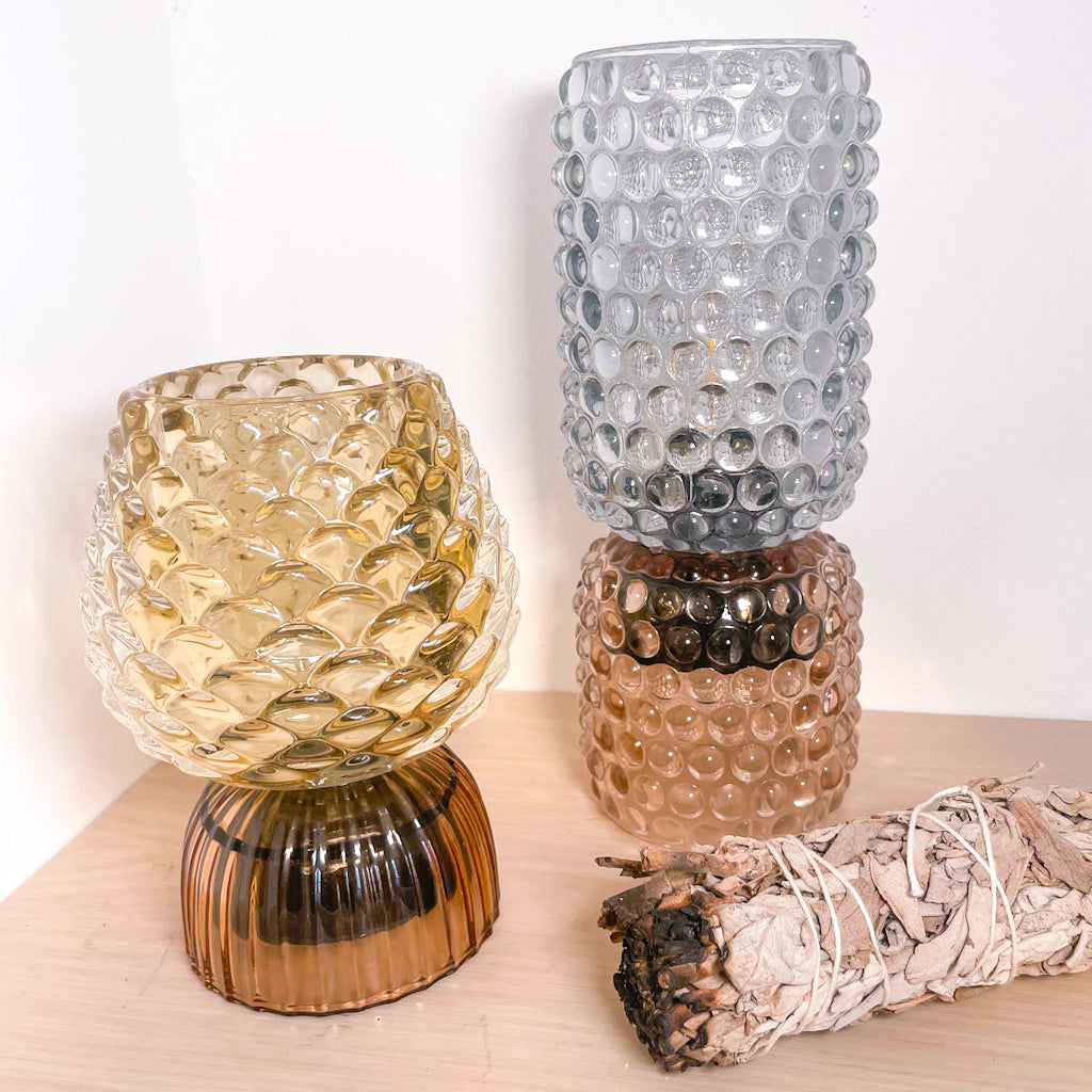 Cordless retro LED glass lamp