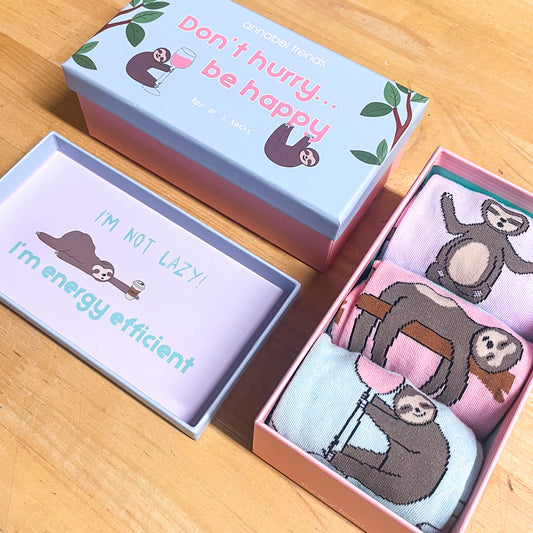 Sloth gift box socks set 3