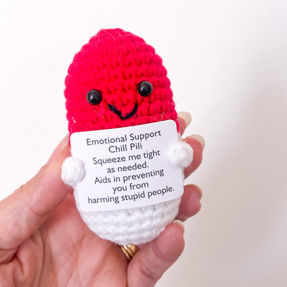 Cheeky chill pill crochet keepsake toy
