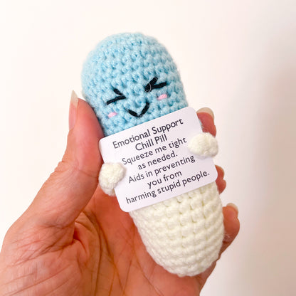 Cheeky chill pill crochet keepsake toy