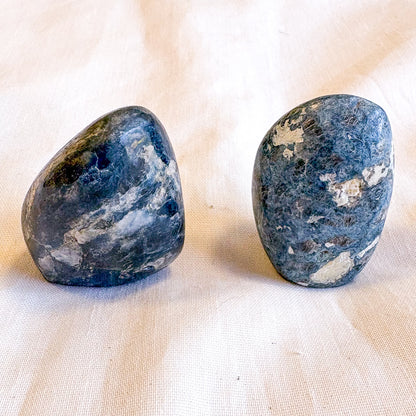 Dumortierite crystal polished freeform statue