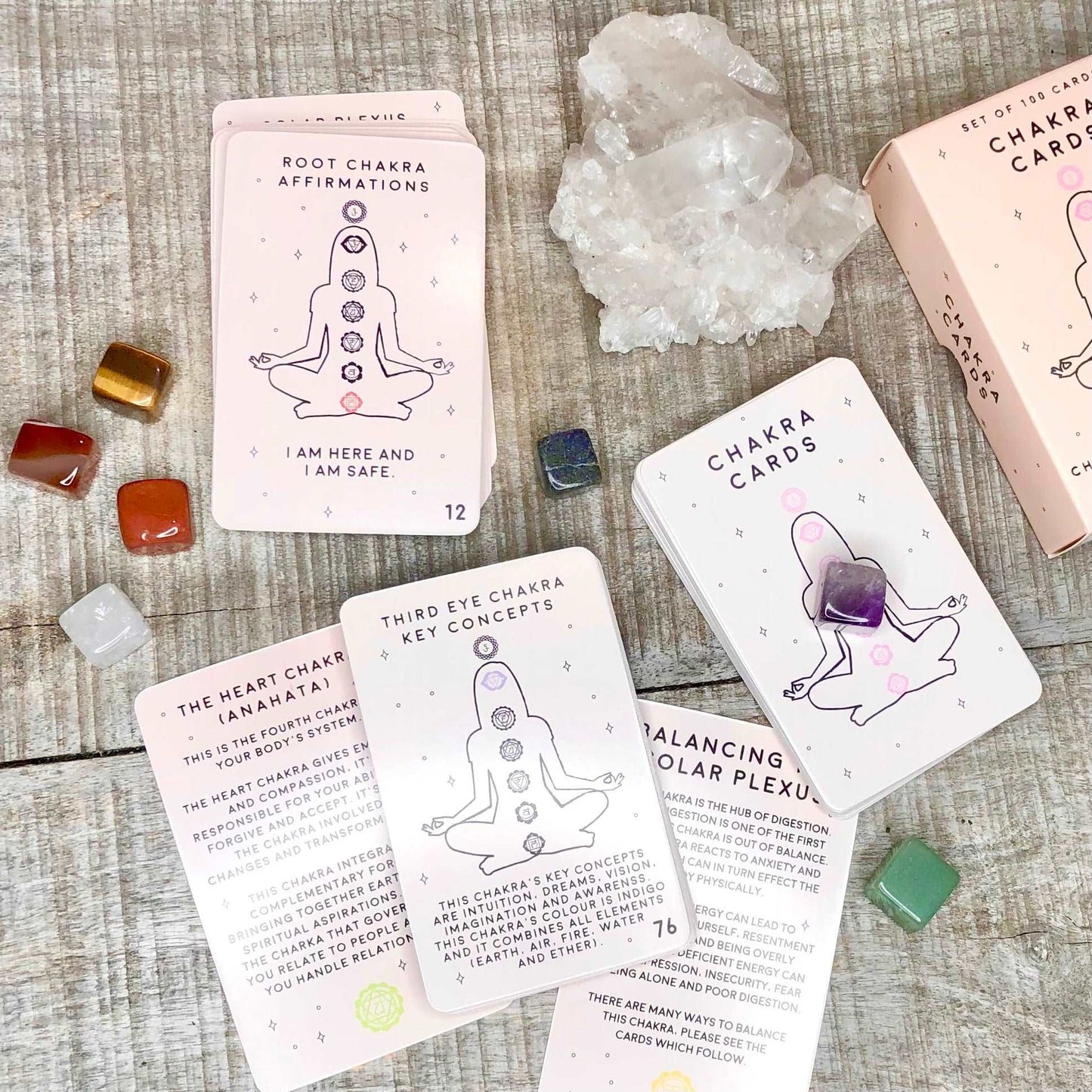 Chakra wisdom tarot reading card set plus chakra pyramid or tower