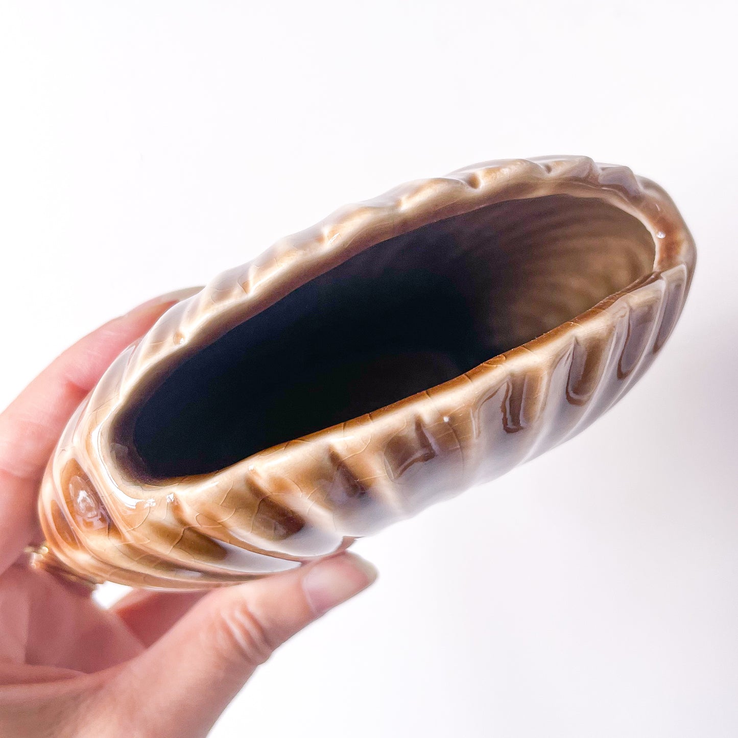 Fan palm leaf vase
