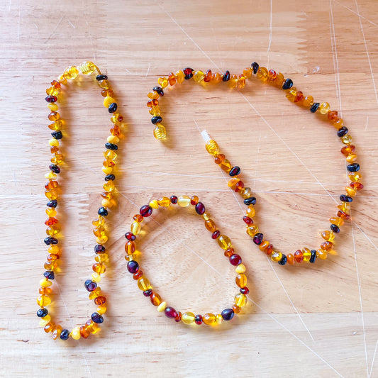 Baltic Amber Baby Necklace or Unisex Bracelet