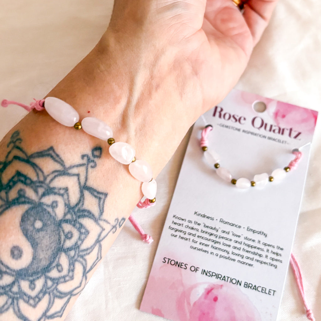 Rose quartz crystal bracelet