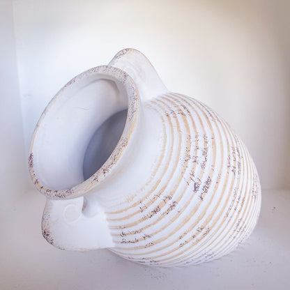 Roman handled urn planter pot