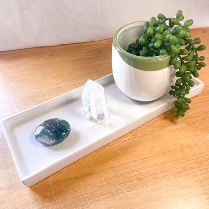 Coastal speckle ceramic planter pot set