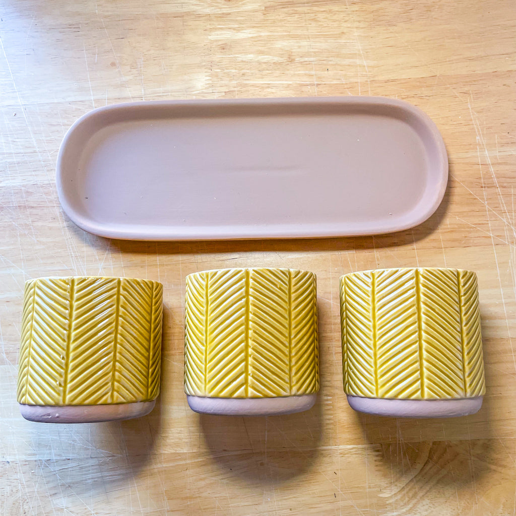 Honey ceramic planter pot - single or set