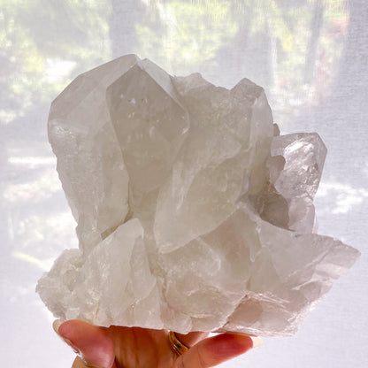 Clear quartz / snow quartz crystal point chunky cluster XL 2kg