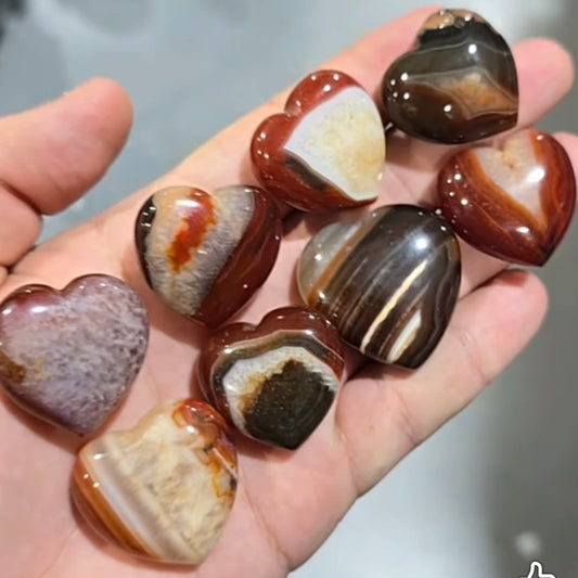 Carnelian crystal heart M-L