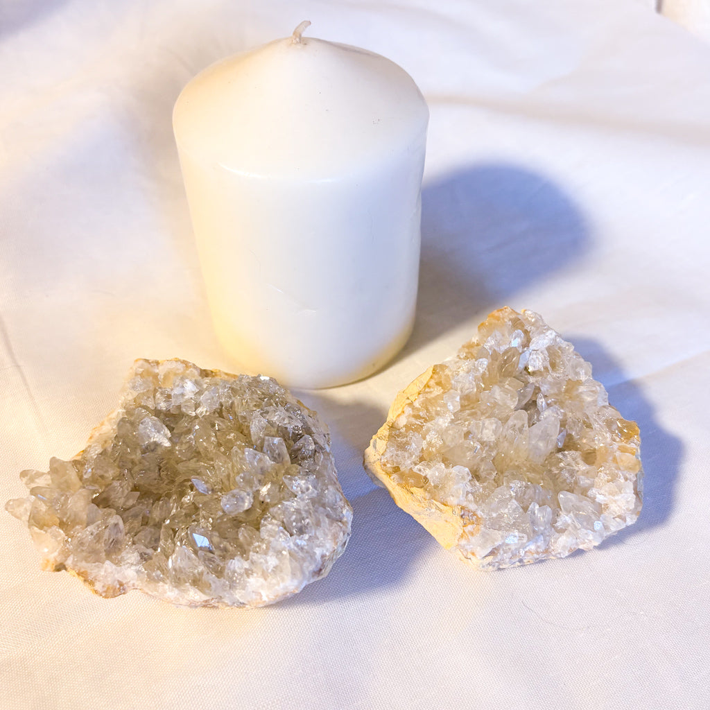 Dog tooth calcite crystal cluster