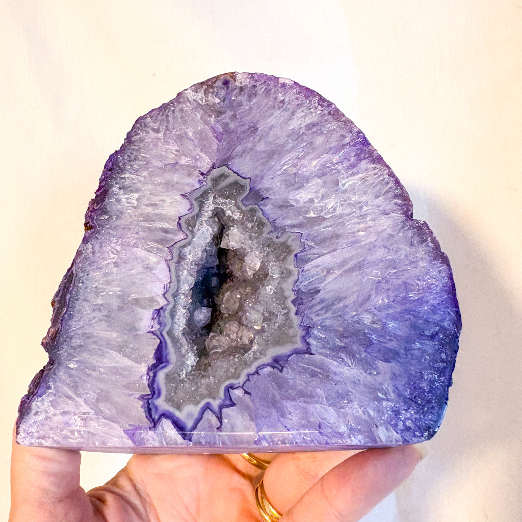 Purple Agate cave crystal bookend / statue 1.1kg 11.5cm
