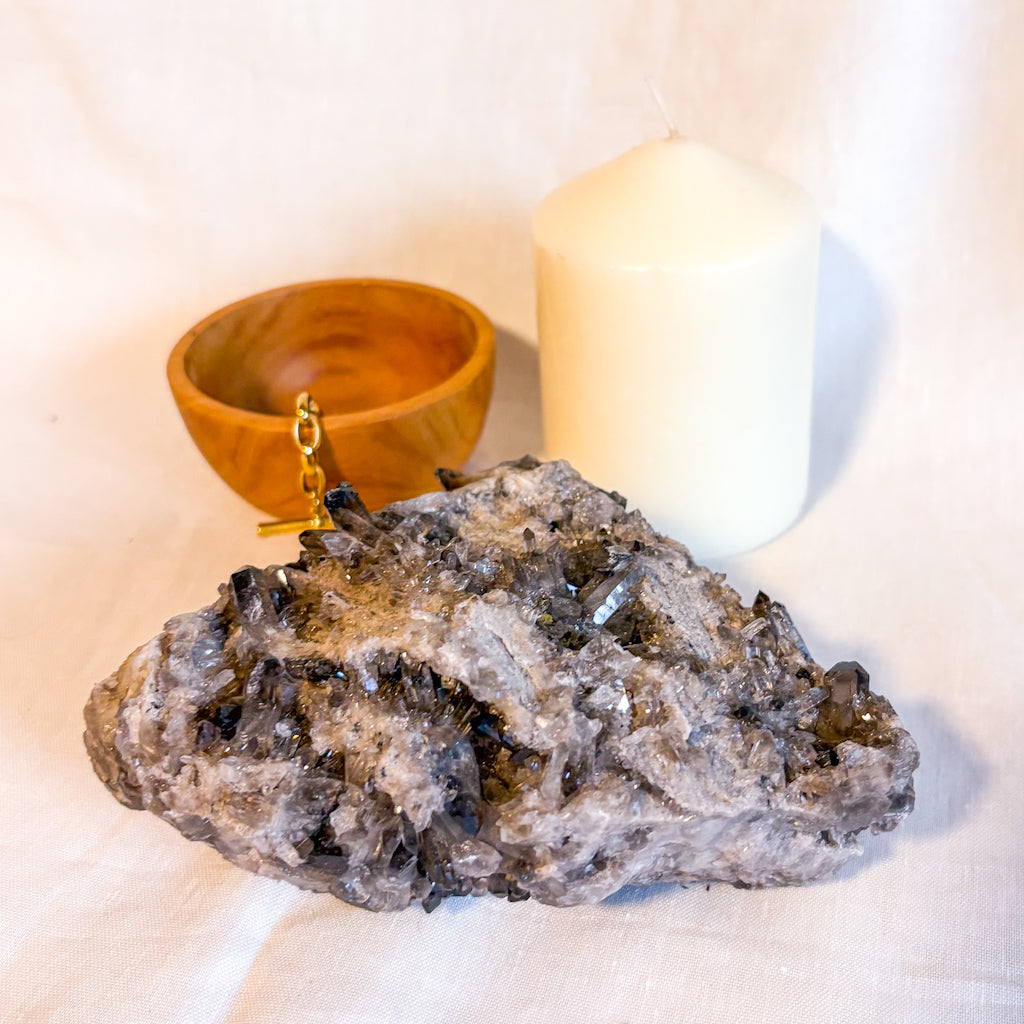 Smoky quartz crystal cluster 800g