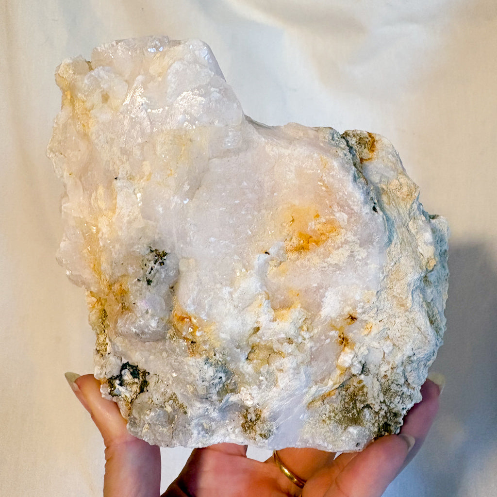 Mangano Calcite with Pyrite Rough crystal chunk