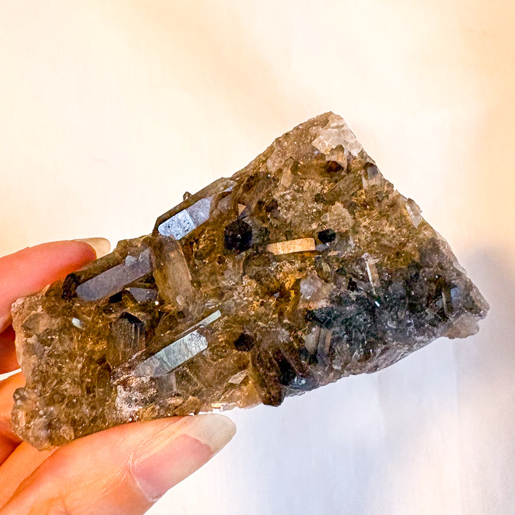 Smoky quartz crystal cluster