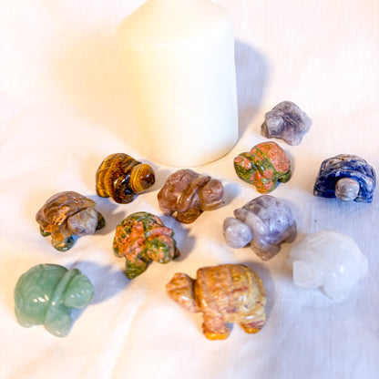 Crystal turtle carving