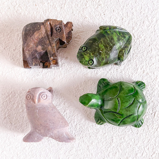 Witches familiar / Spirit animal soapstone crystal - various