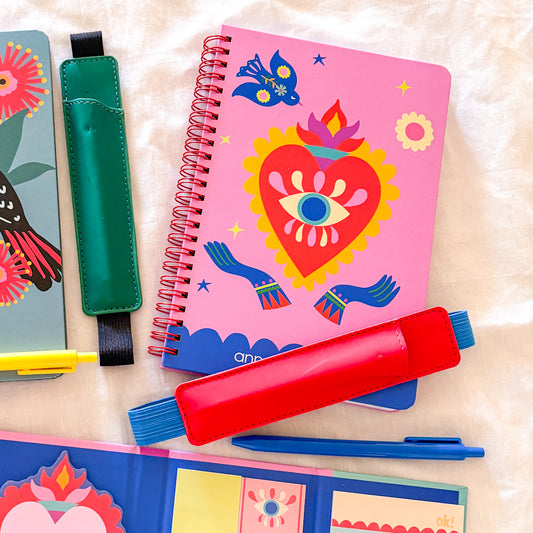 Evil eye heart note book with pen