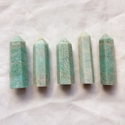 Amazonite crystal point tower