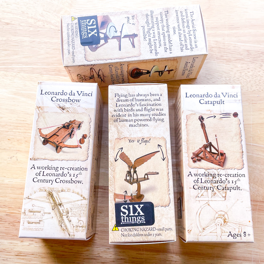 Da Vinci Catapult / Ornithopter / Screw / Crossbow DIY Wooden puzzle Kit statue