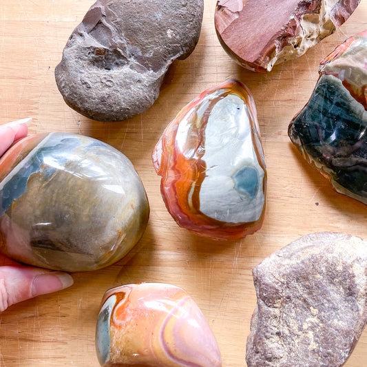 Desert jasper crystal polished rough freeform