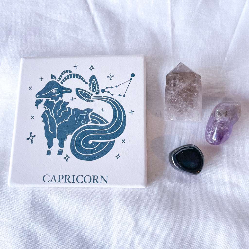 Capricorn Zodiac star sign crystal lover kit