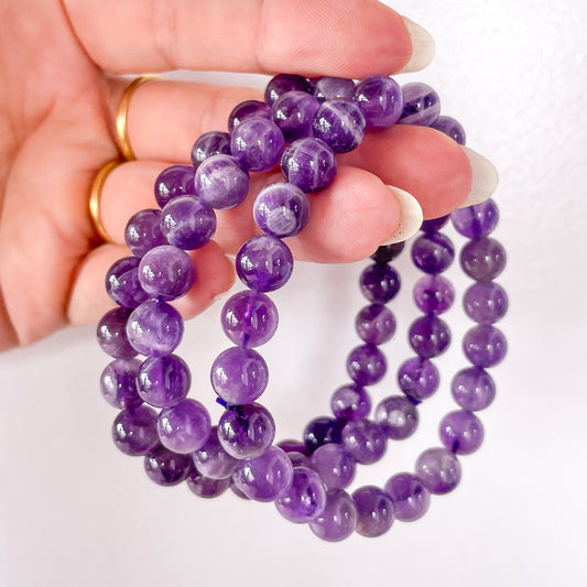 Amethyst bead crystal bracelet - calming