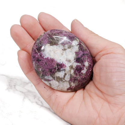 Pink Tourmaline crystal palm stone