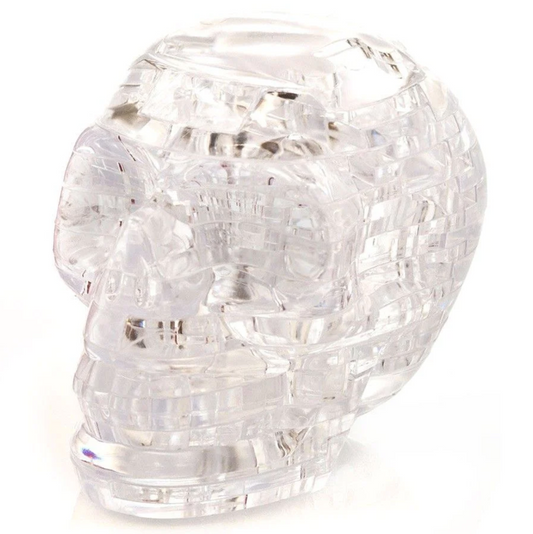 Skull puzzle game - clear quartz