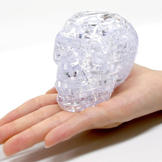 Skull puzzle game - clear quartz