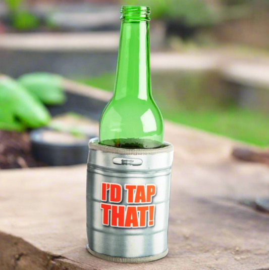 Tap that naughty novelty beer can cooler