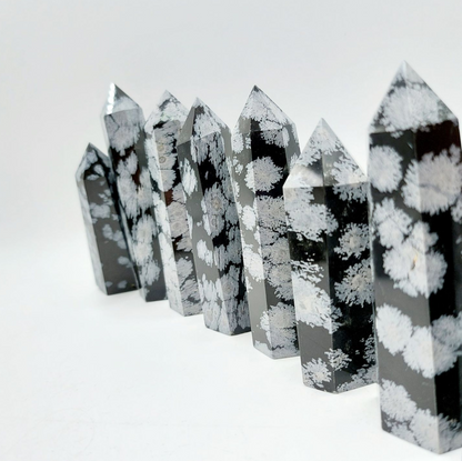 Snowflake obsidian crystal tower