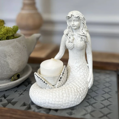 Mermaid crystal sphere holder / candle holder