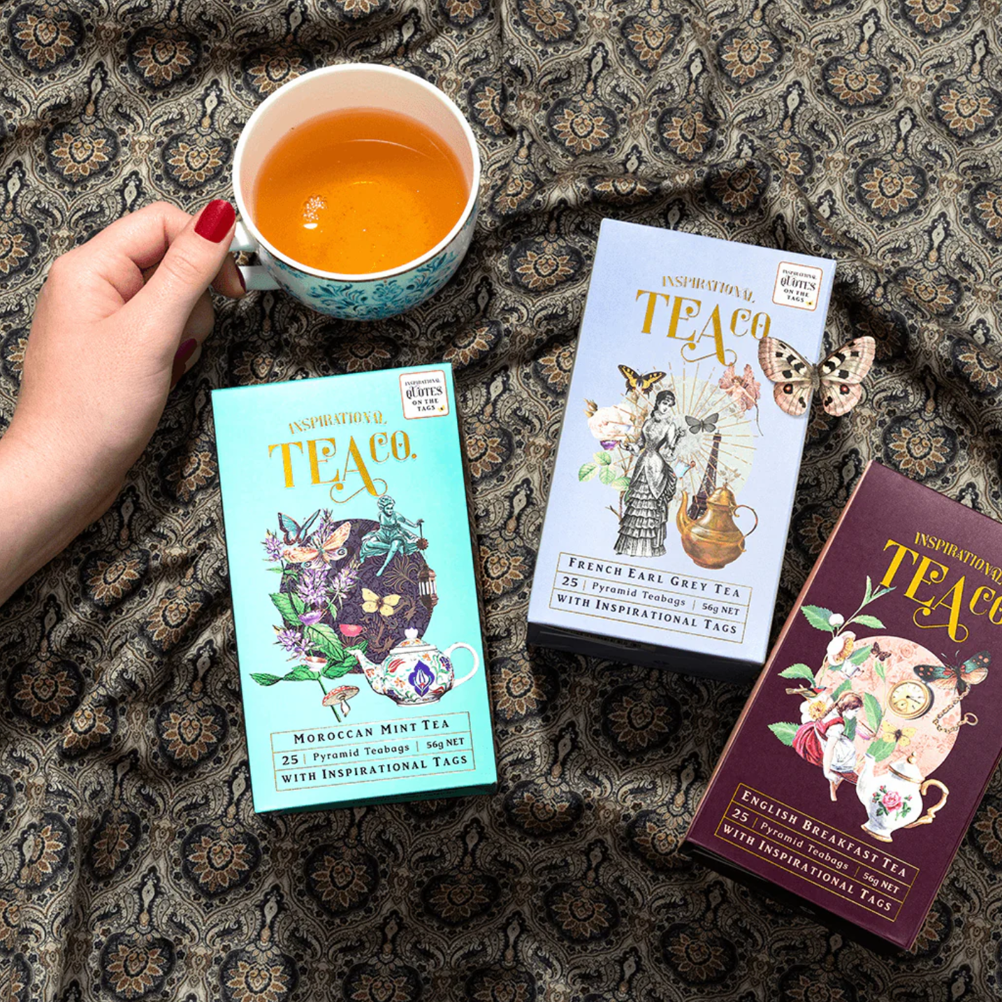 Good vibes pyramid tea bag gift box