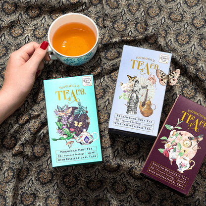 Good vibes pyramid tea bag gift box
