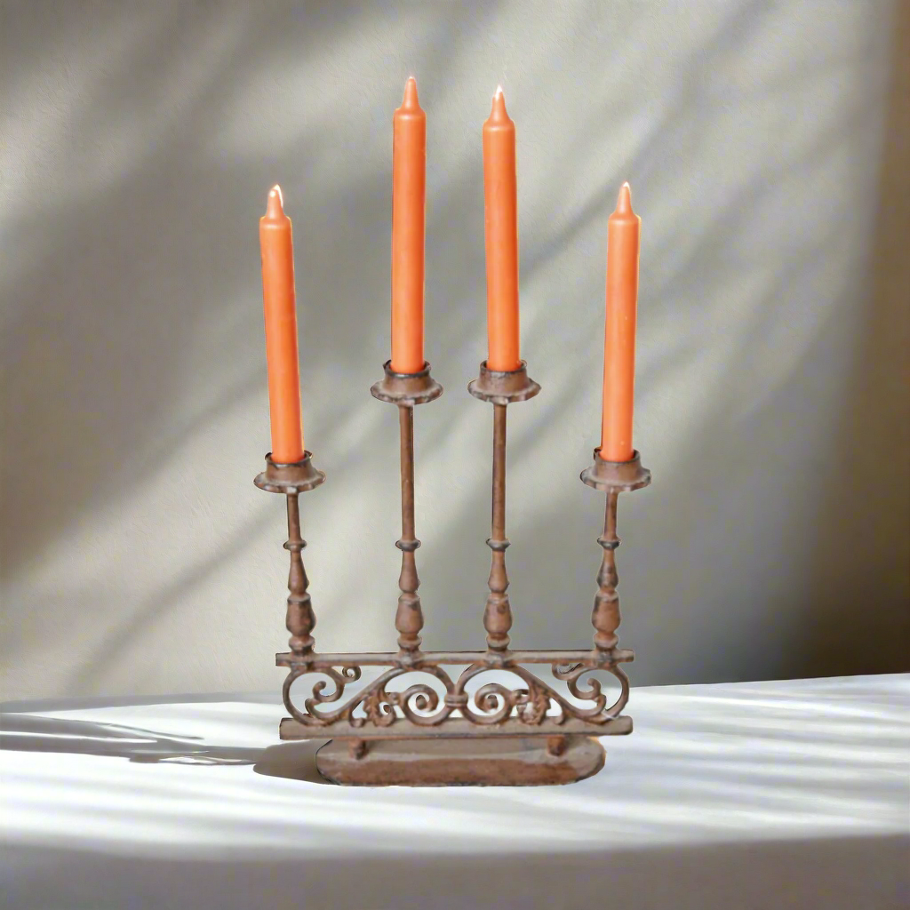 Cast iron ornate vintage candle holder