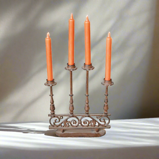 Cast iron ornate vintage candle holder