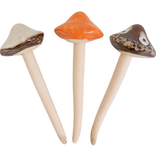 Glazed mushroom porcelain for pot plant or garden