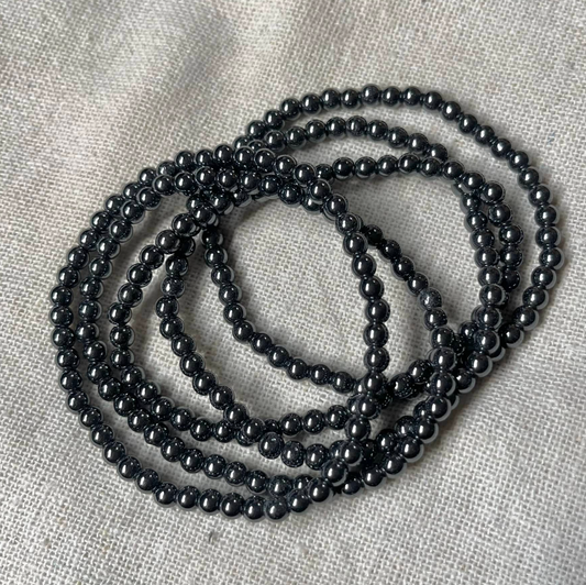 Hematite crystal bead bracelet