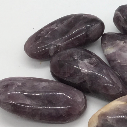 Rare purple anhydrite crystal palm stone